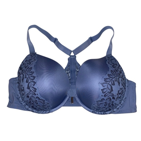 Cacique Other - CACIQUE Intimates “Boost Plunge” Front Closure Racerback Bra NWOT Slate Blue 44D